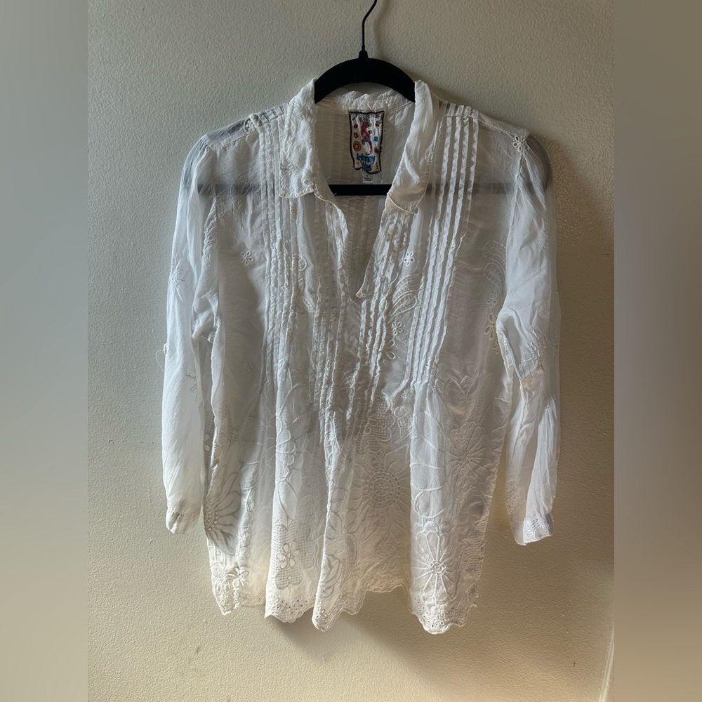 Johnny Was Embroidered Blouse